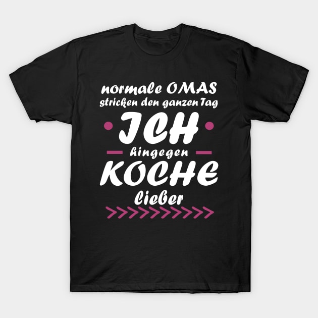 Kochen Oma Essen Lecker Geschenk Küche T-Shirt by FindYourFavouriteDesign